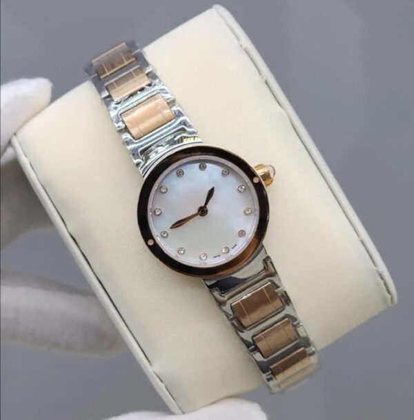 Two Tone Yellow Gold With White Dial Ladies Watch