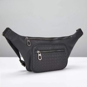 Black Intrecciato Belt Bag
