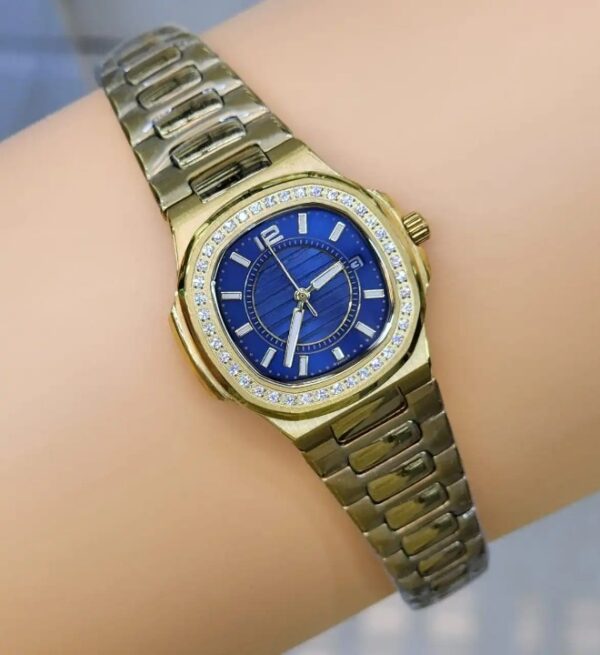 Moissanite Deep Blue Dial Watch